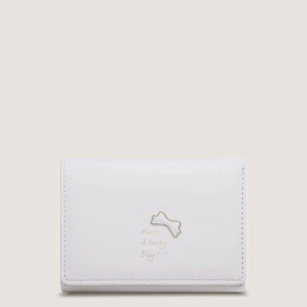 Bow Graphic White Small Wallet Trifold Wallet